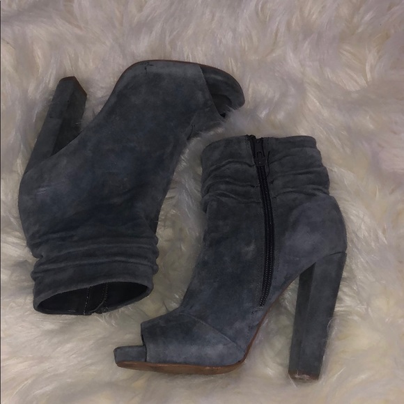 gray booties open toe